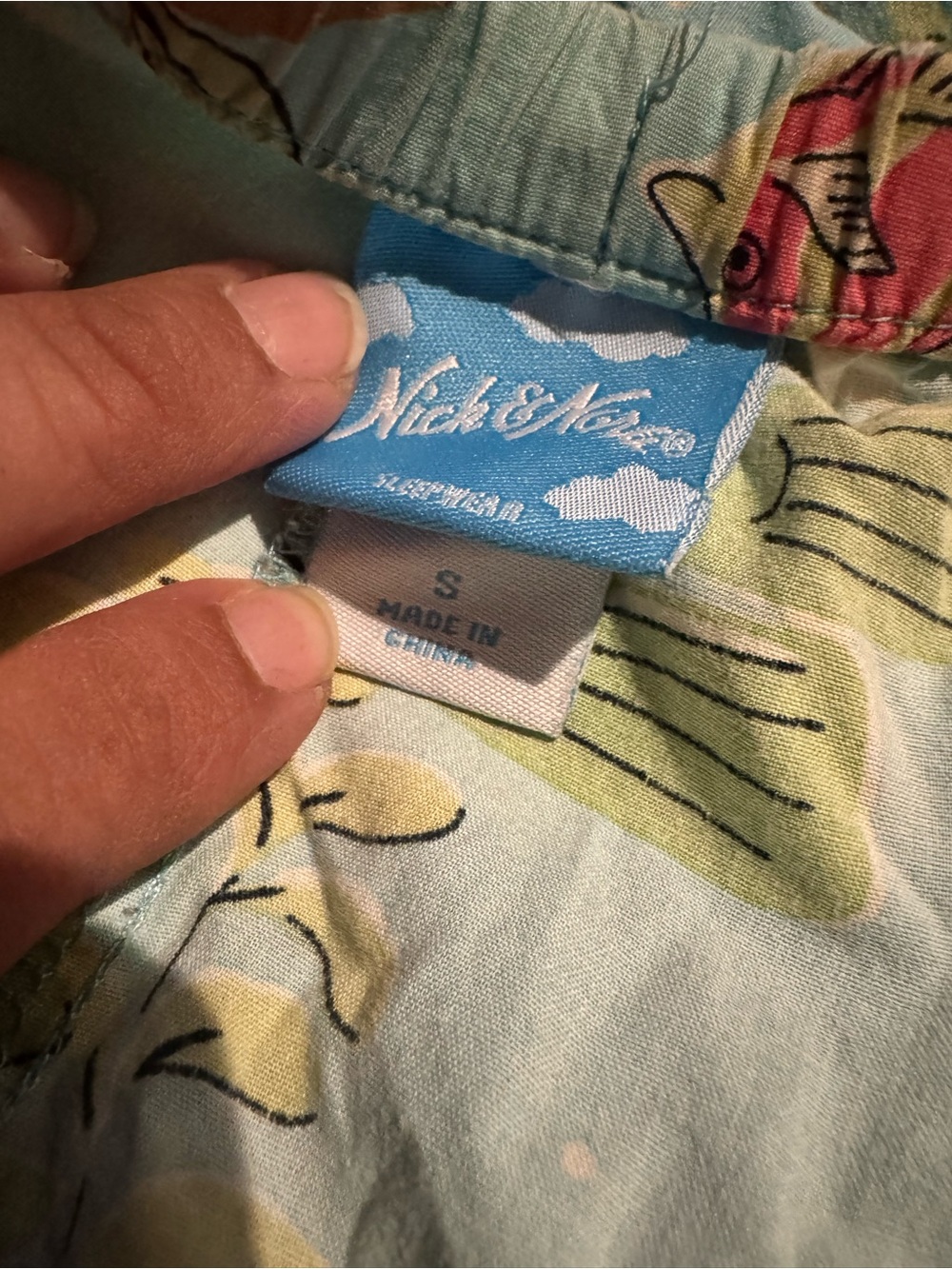 Nick & Nora Light Blue Ocean-Print Women's Pajama Pants - Picture 5 of 5